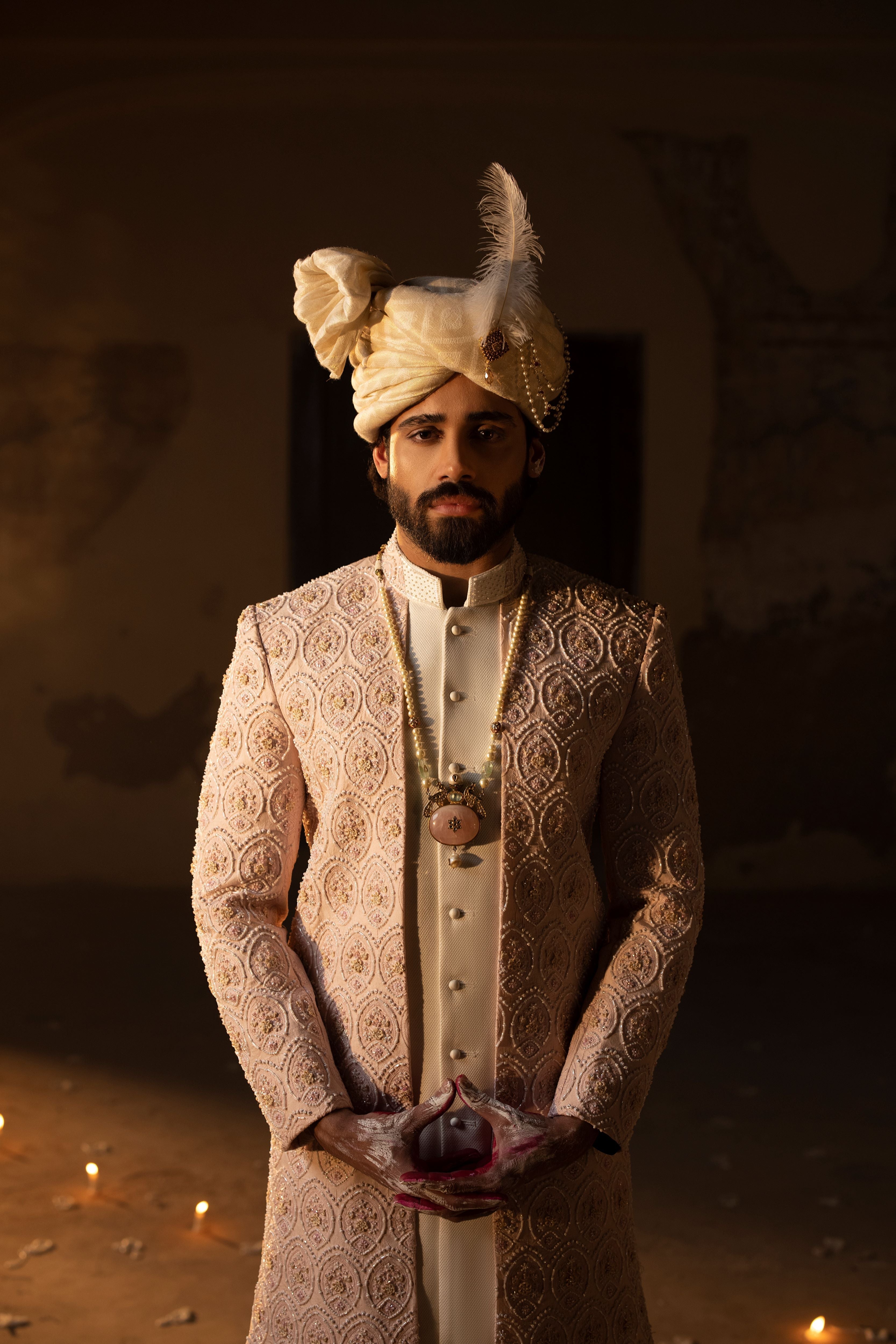 Pink Tear Sherwani