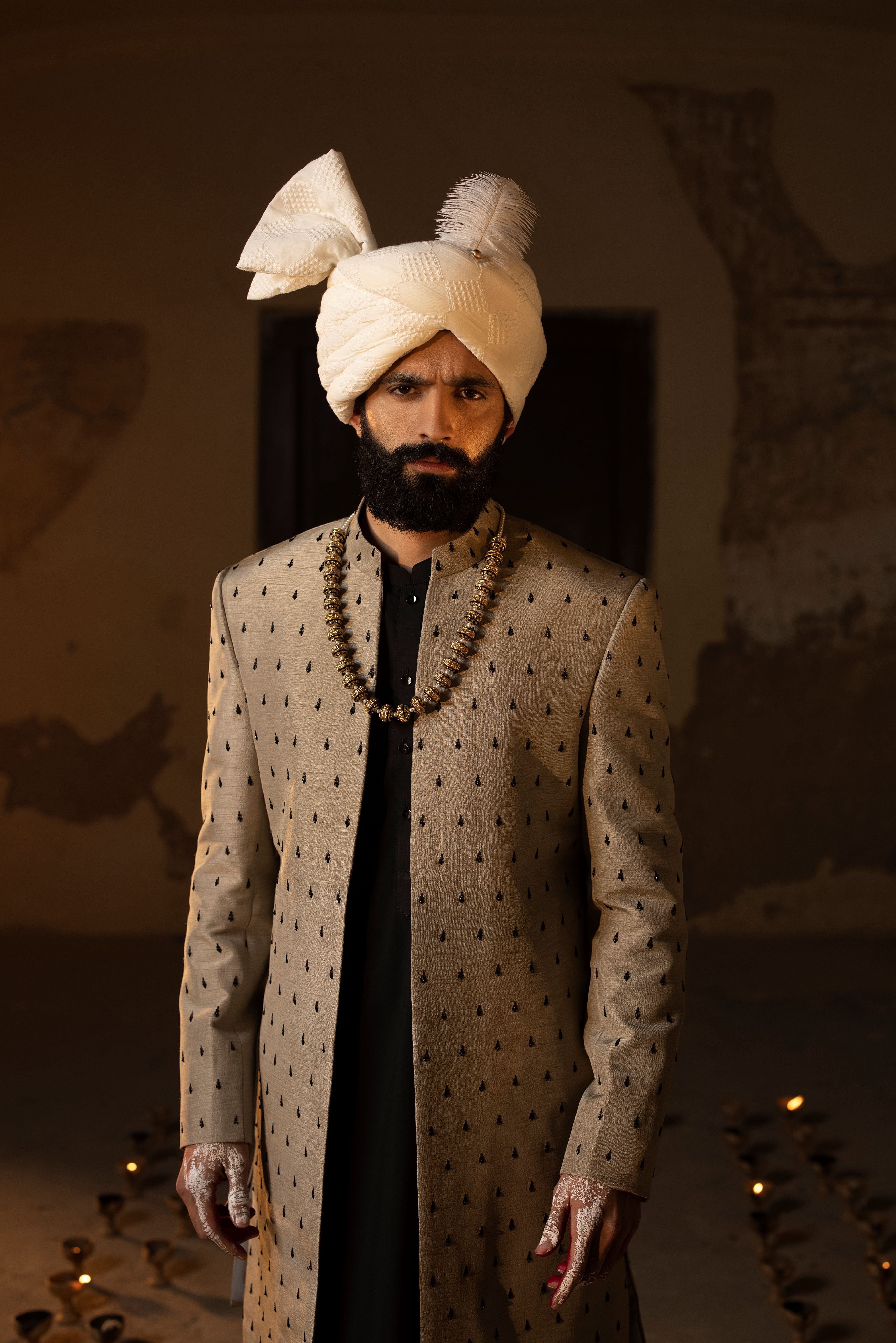 Grey Minimal Sherwani