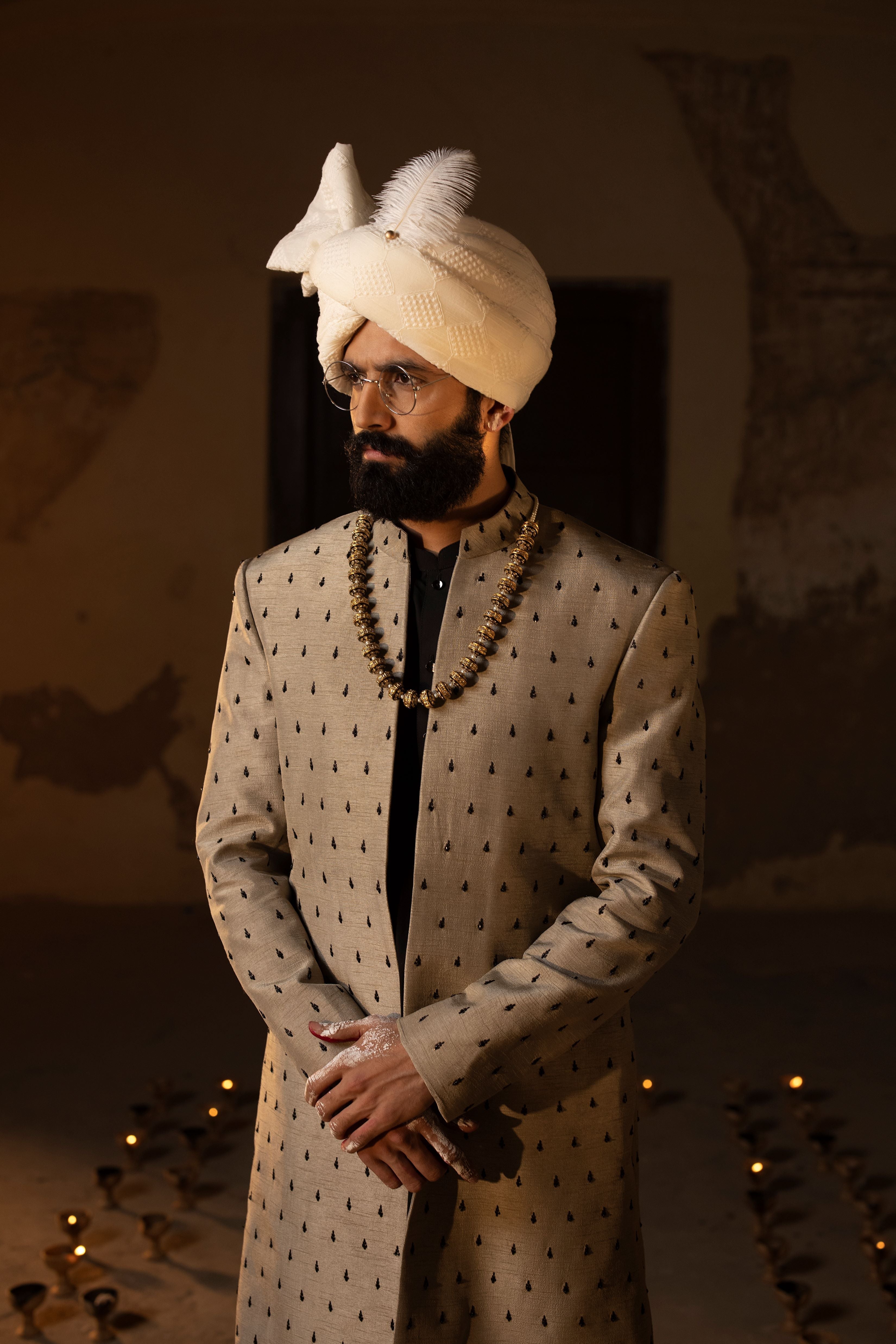 Grey Minimal Sherwani