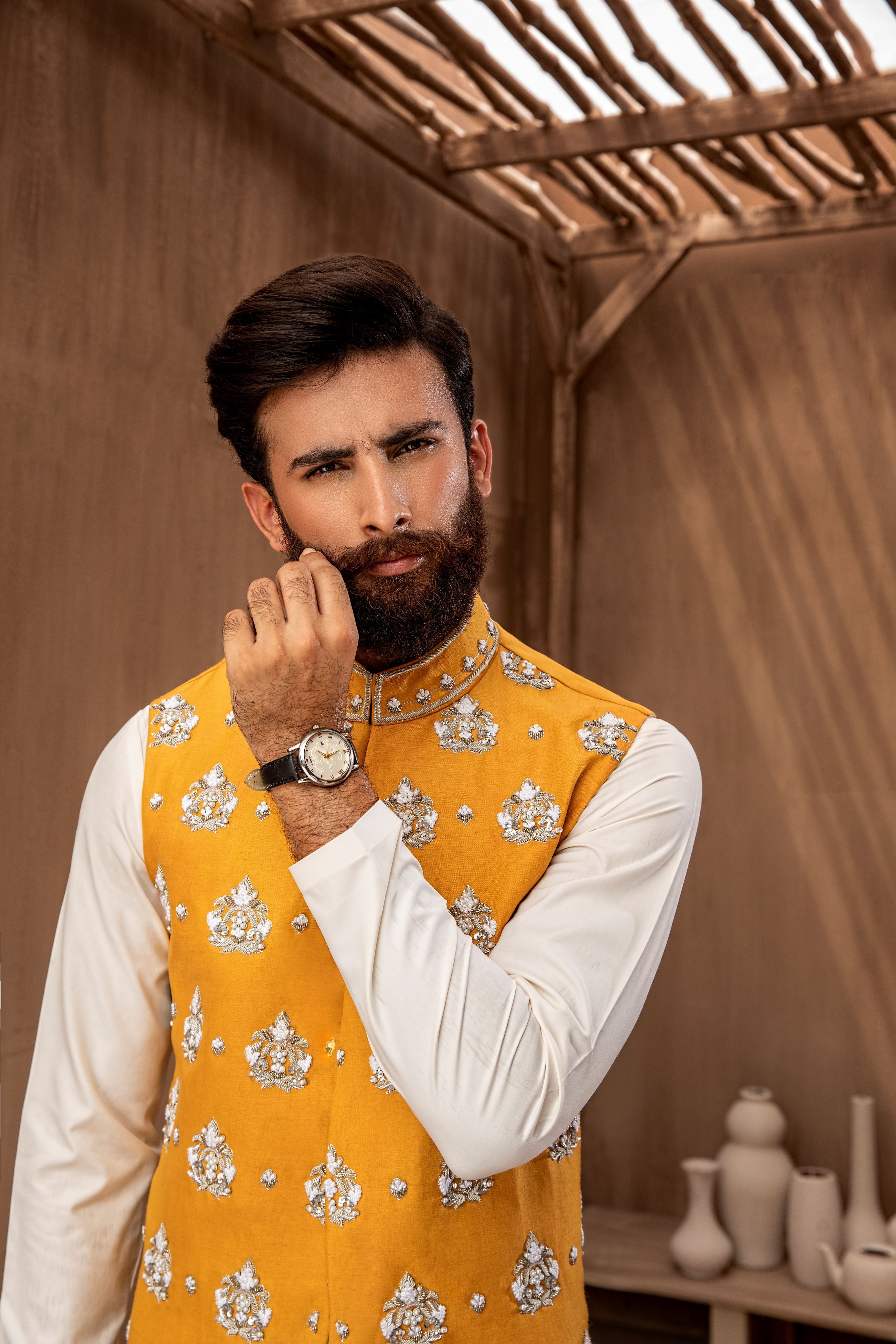 Mustard Diamond Repeat Design