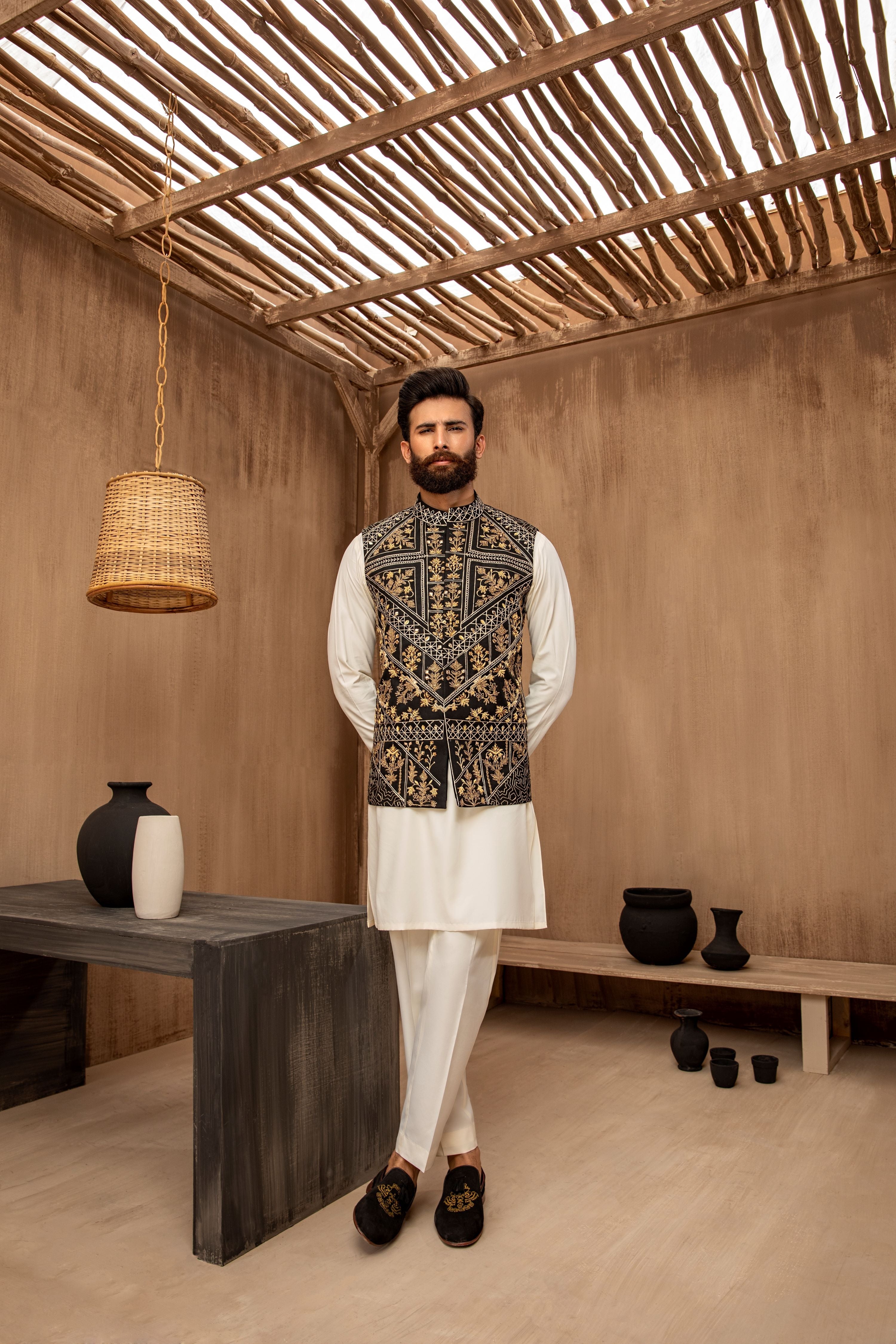 Black Ethnic Waistcoat