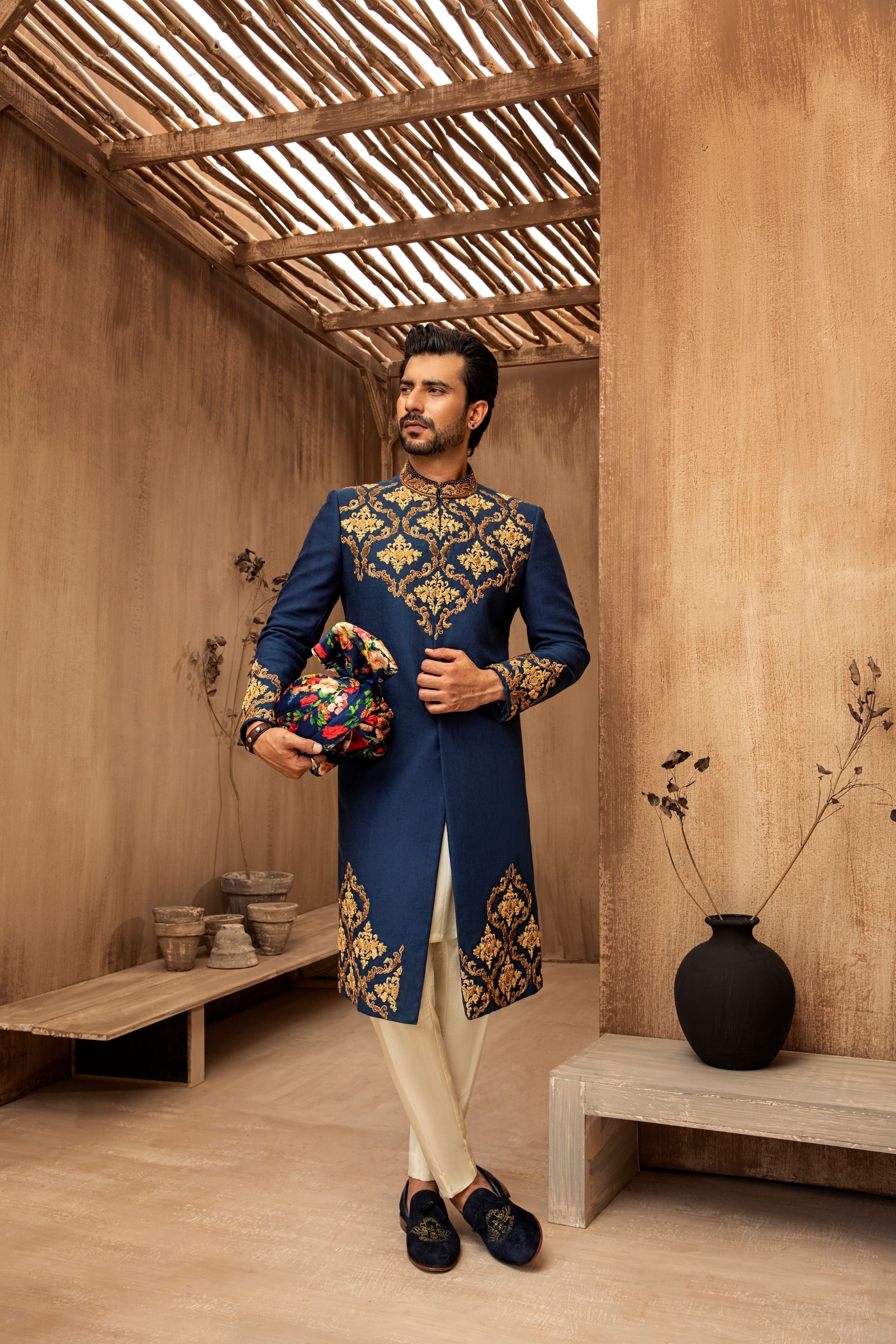 RTW Floral Framed Sherwani