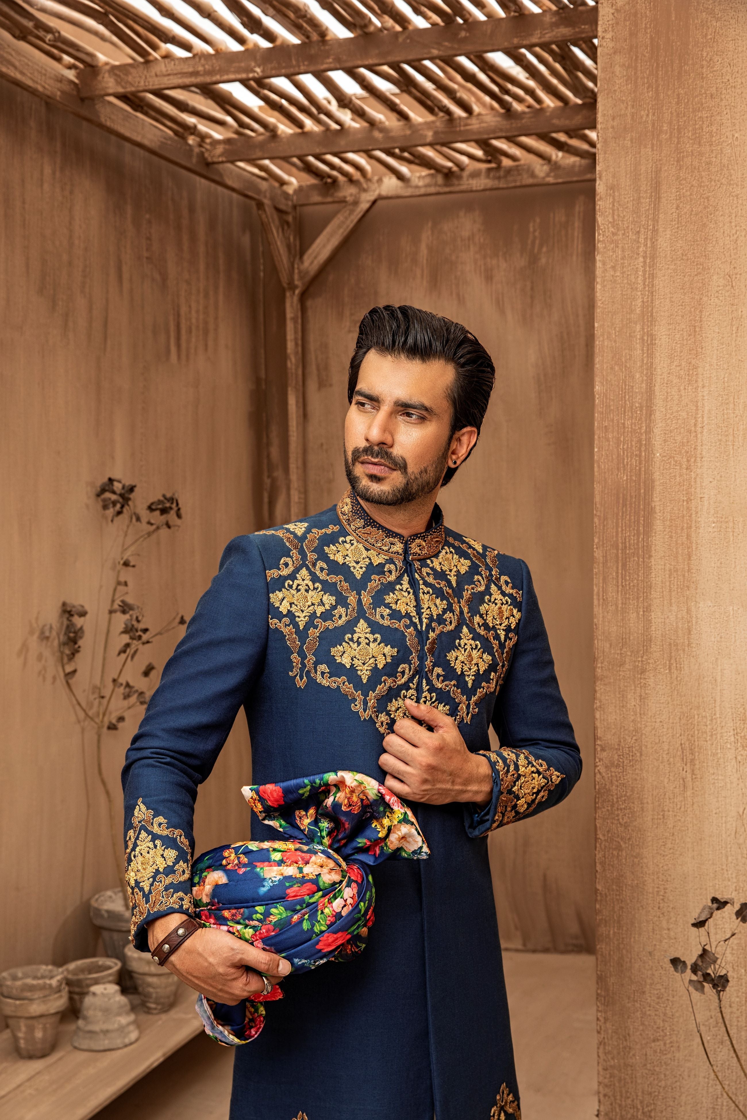 RTW Floral Framed Sherwani