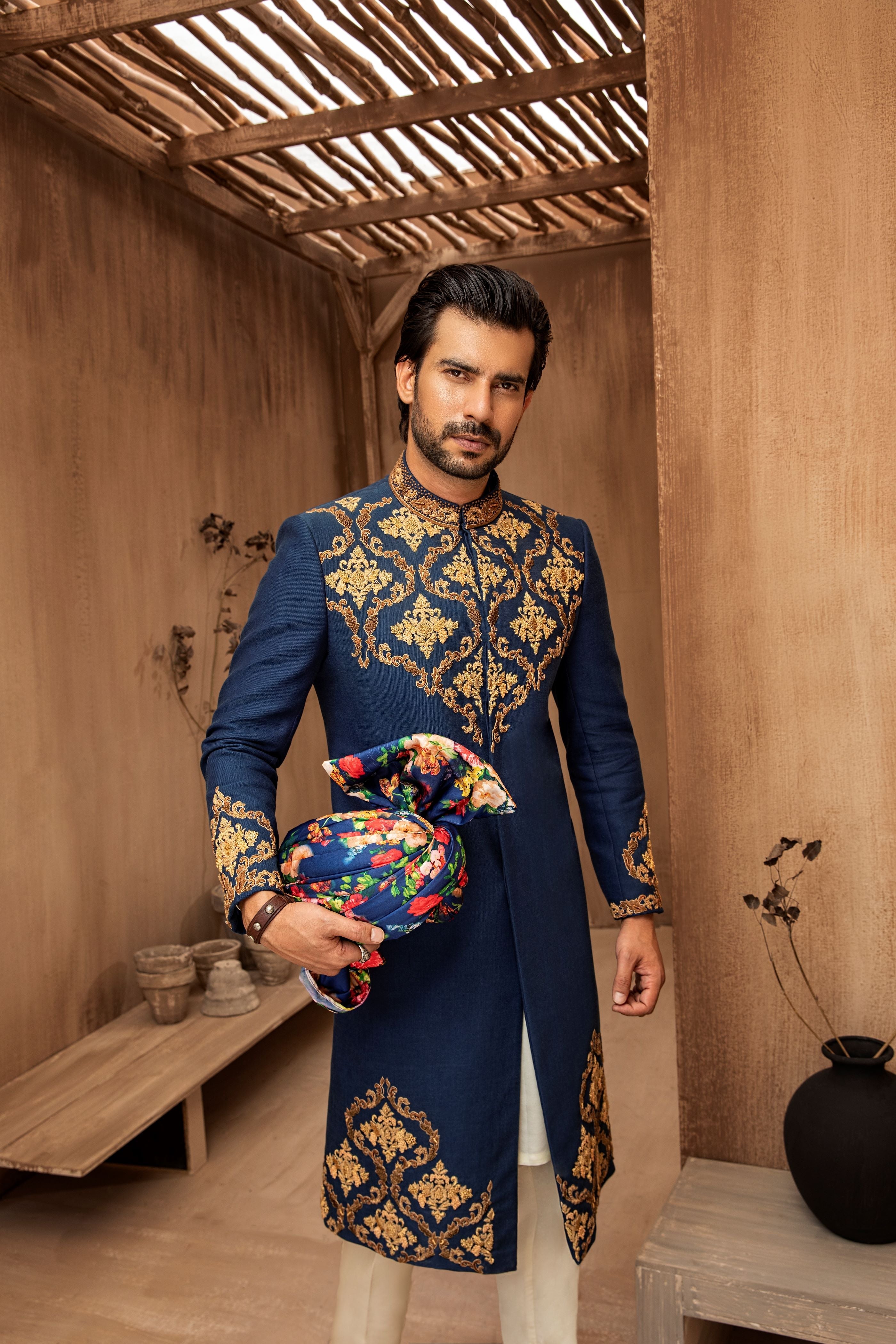 RTW Floral Framed Sherwani