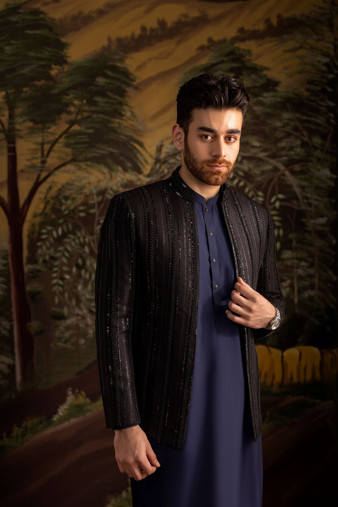 Black Vertical Stripes Heavy