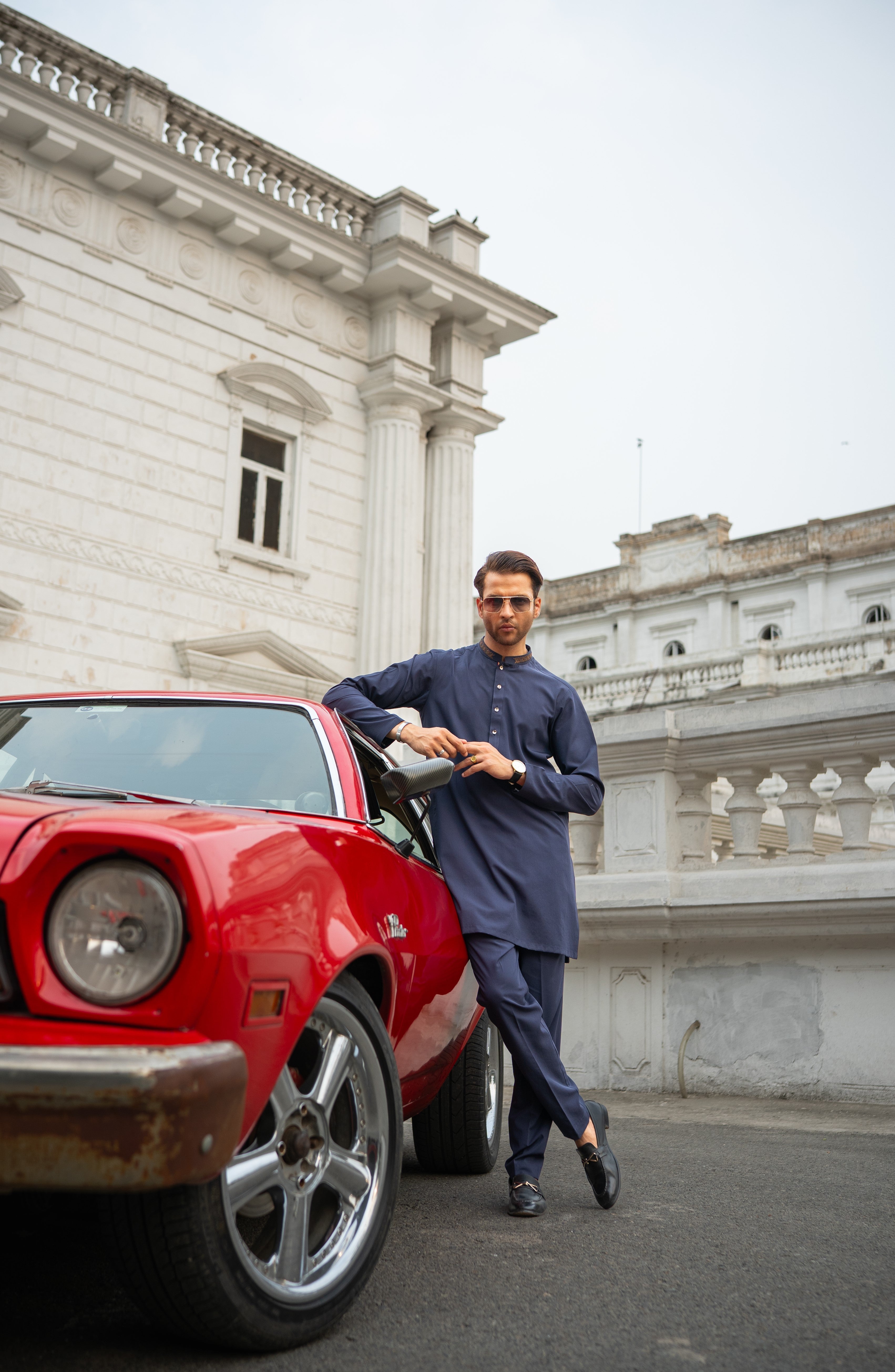 Simple blue shalwar kamiz