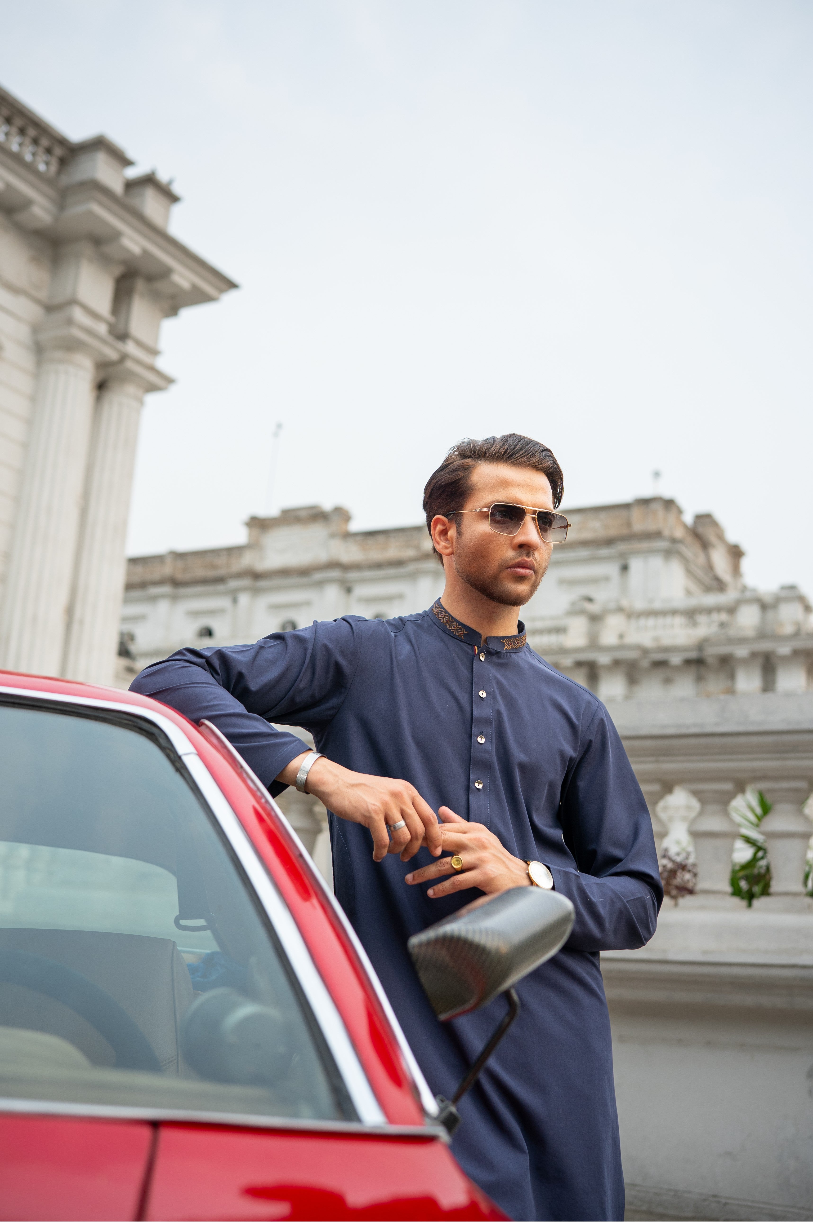 Simple blue shalwar kamiz